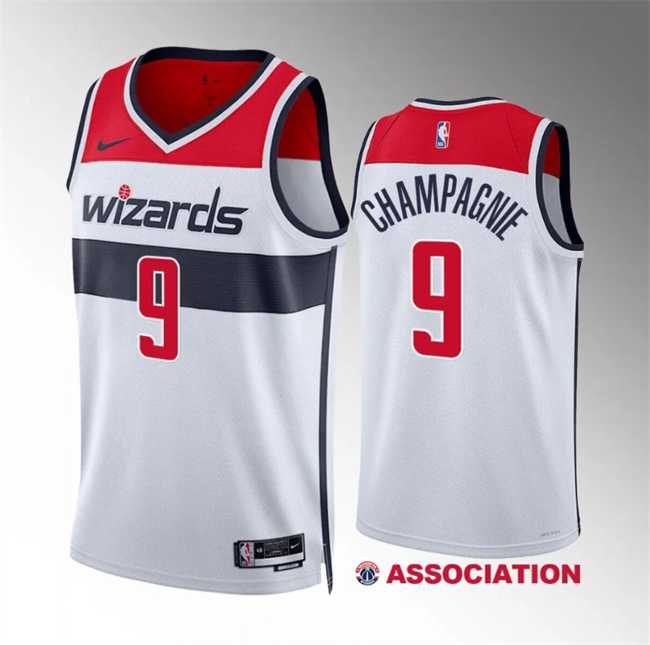 Mens Washington Wizards #9 Justin Champagnie White Association Edition Stitched Basketball Jersey Dzhi 500w